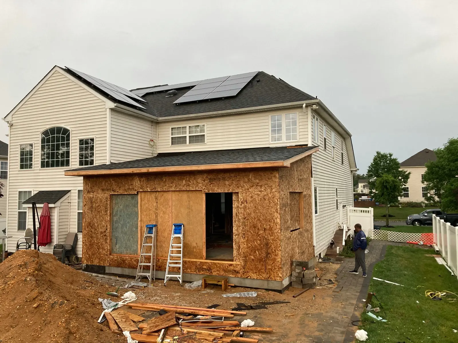 Addition exterior framing
