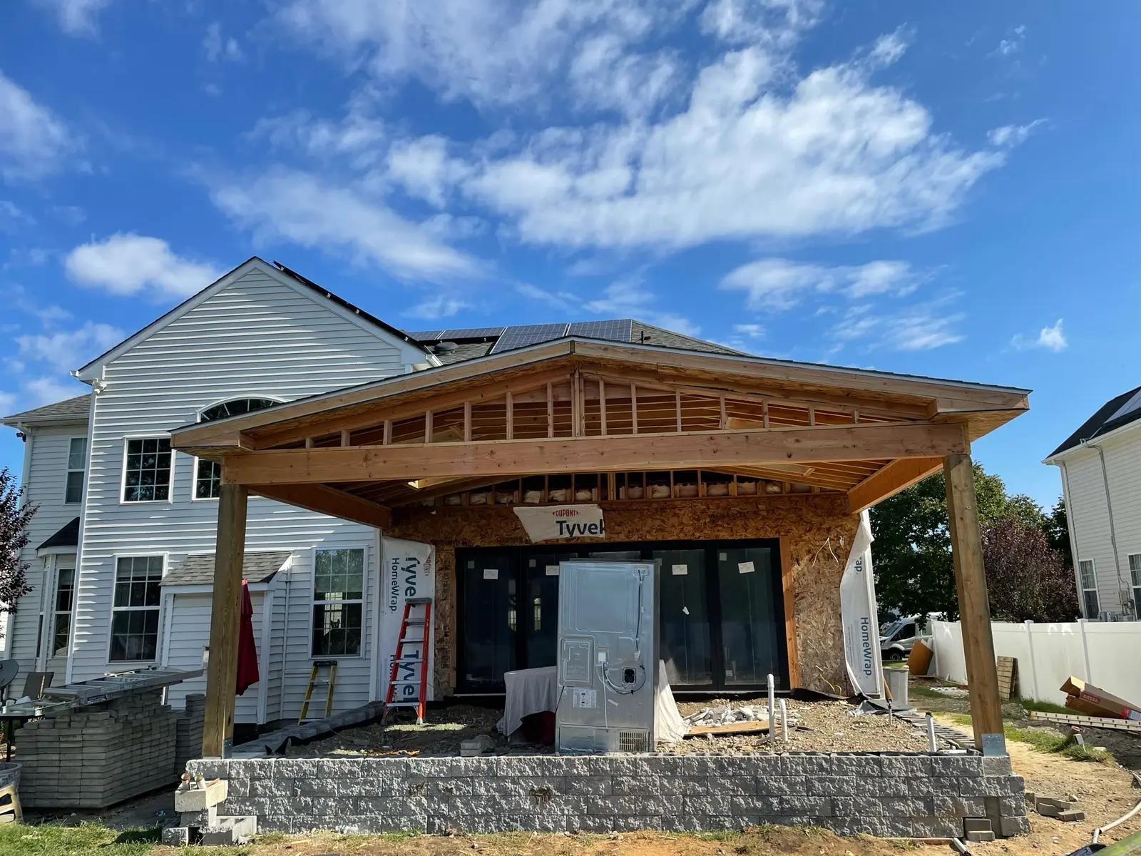 Covered patio framing by Arch GC